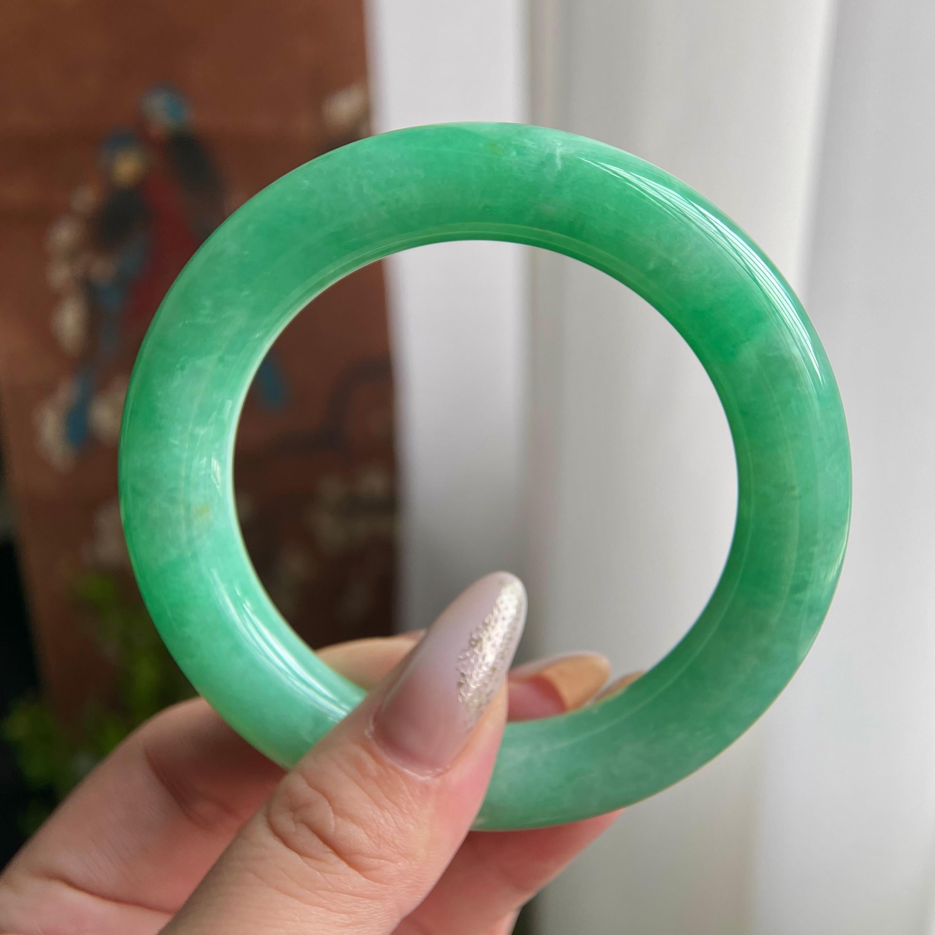 细糯种满绿圆条手镯（58圈）（yc209408）