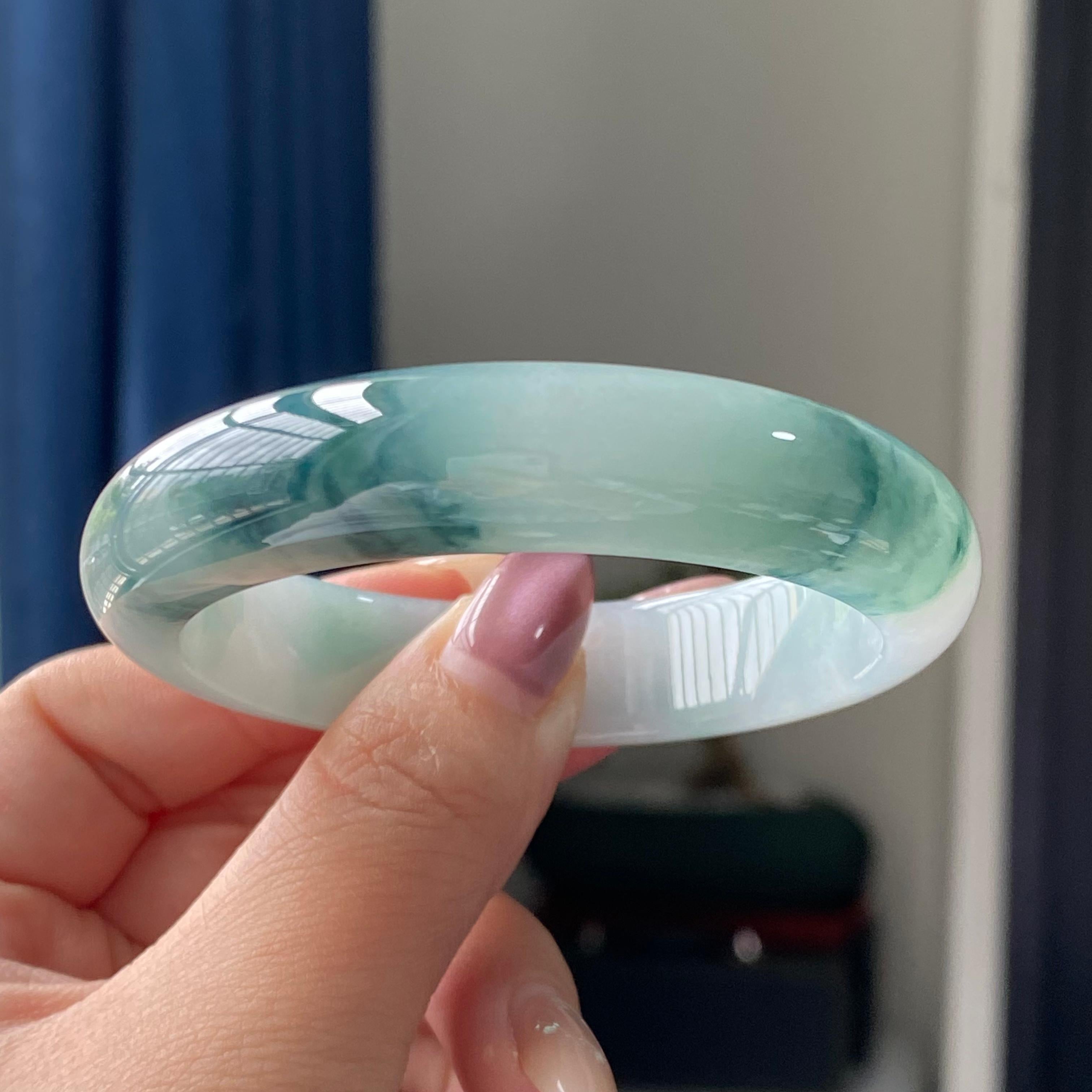 细糯种飘花平安镯手镯（54圈）（yc196858）