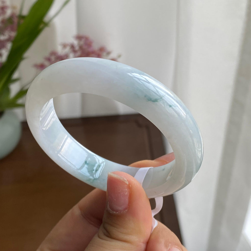 糯冰种飘花手镯（52圈）（yc298270）