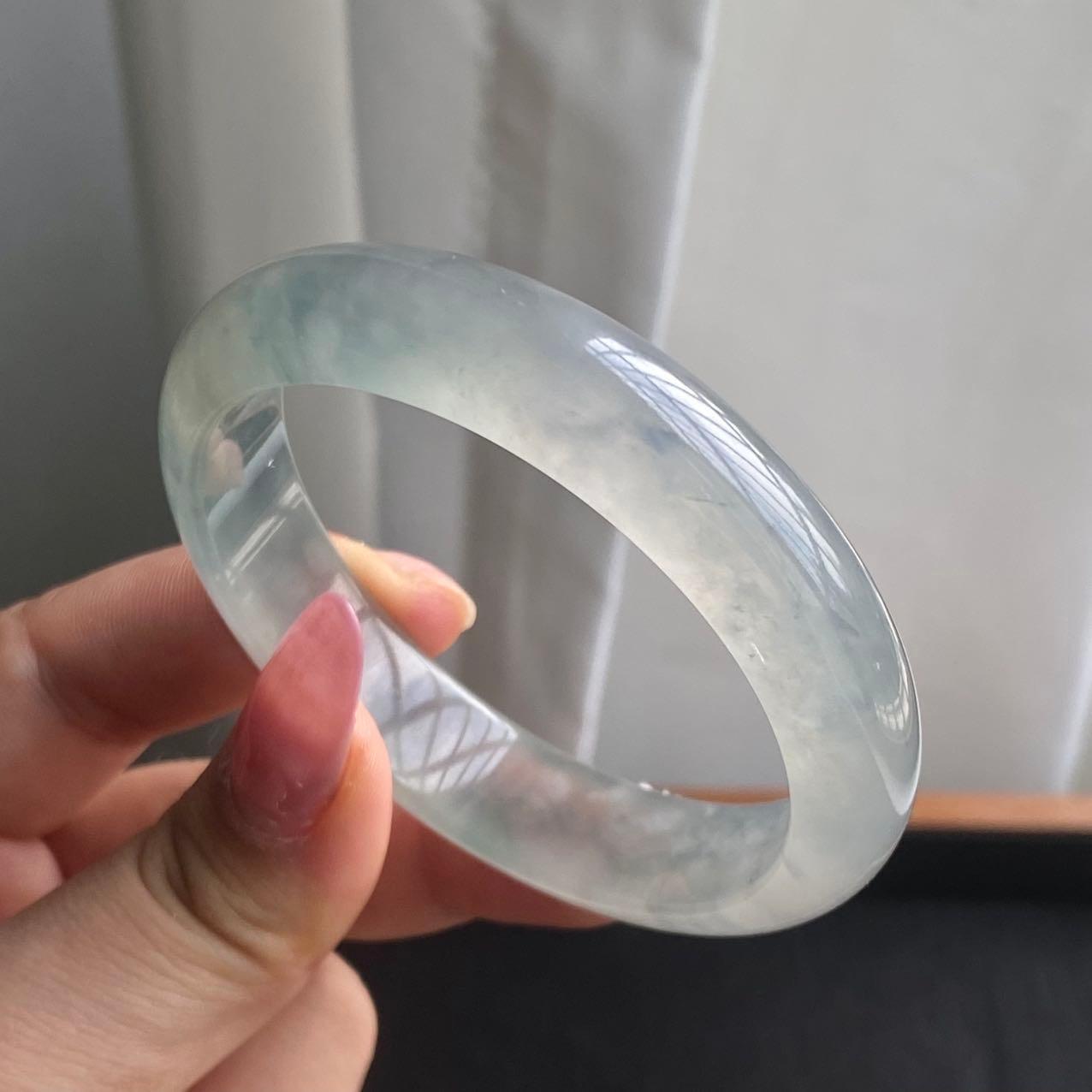 冰种黄加绿正圈手镯（57圈）（yc280787）