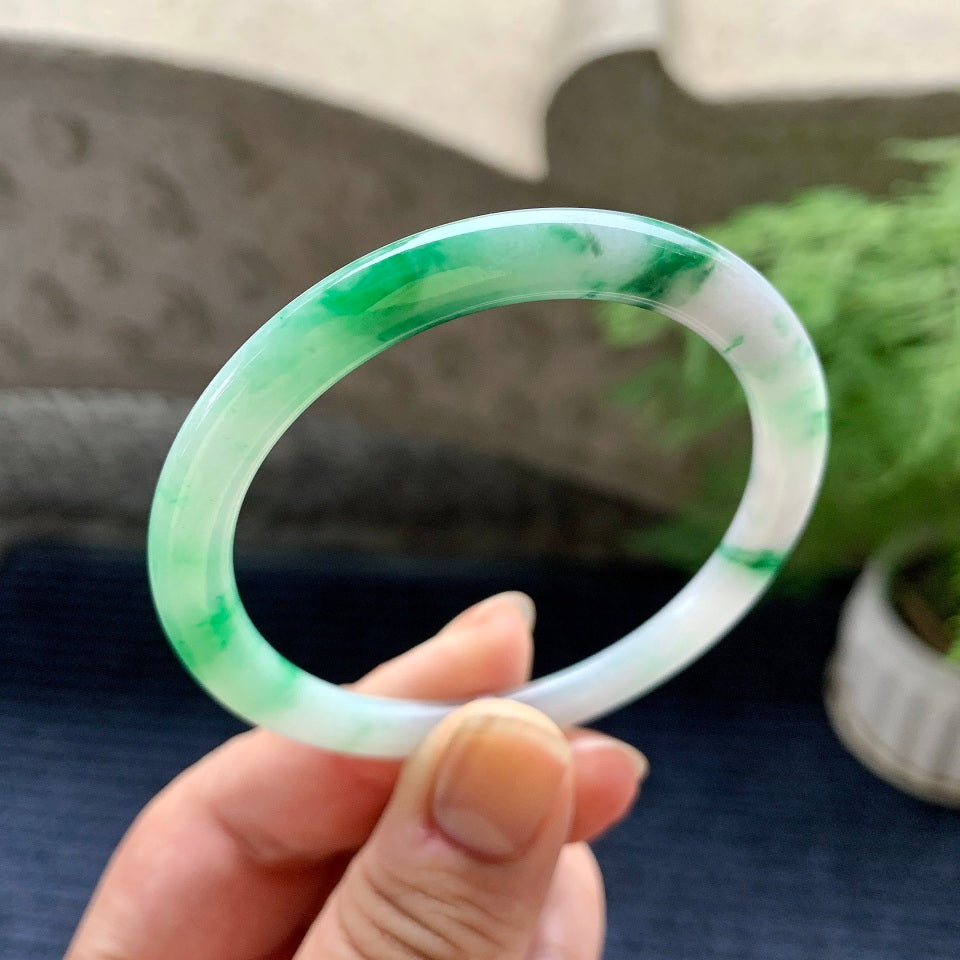 细糯种飘花圆条手镯（53mm）（yc096279）
