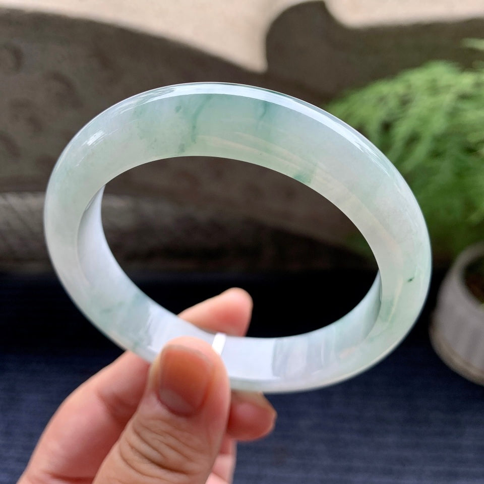 细糯种飘花平安镯（58.4mm）（yc097808）