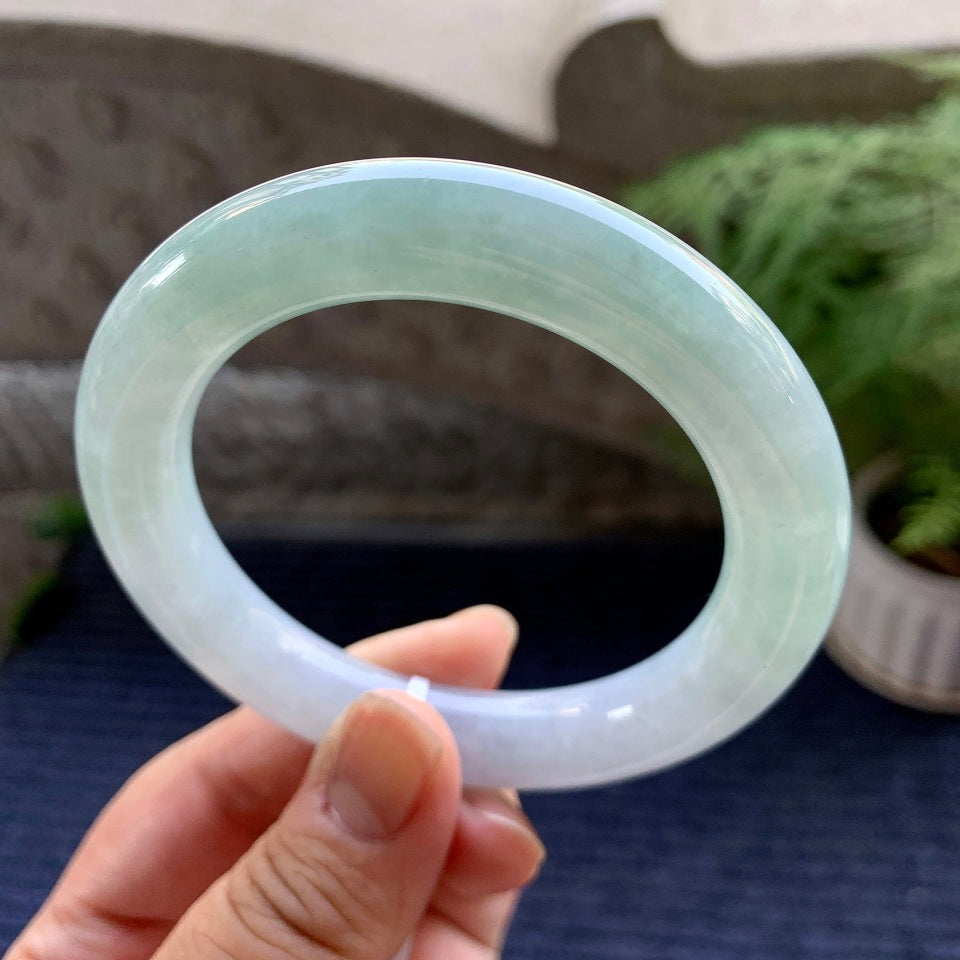 细糯种淡春彩圆条手镯（57.5mm）（yc094198）