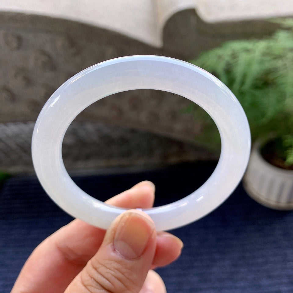 细糯种无色圆条手镯（53.3mm）（yc093808）