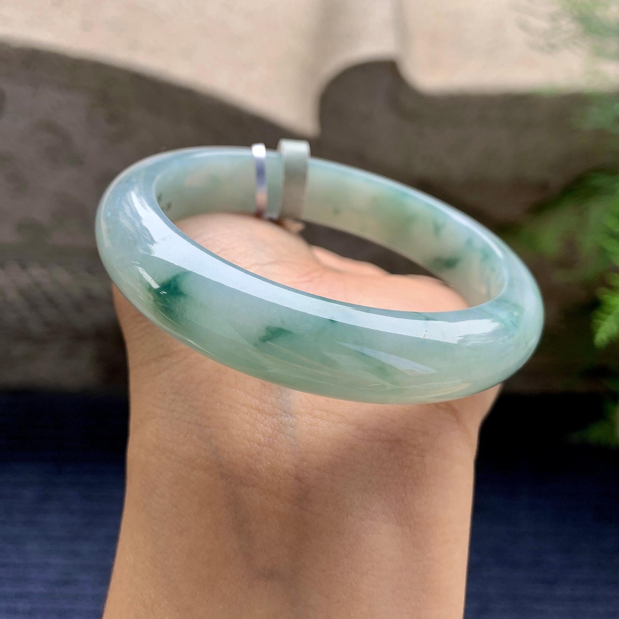 细糯种飘花平安镯（57mm）（yc280867）