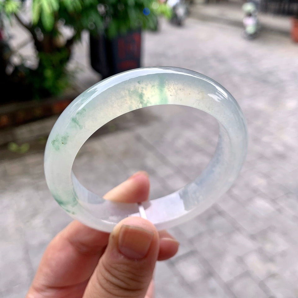 冰种飘花平安镯（55.4mm）（yc167854）