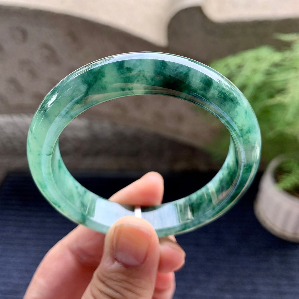 细糯种飘花平安镯（54.6mm）（yc098148）