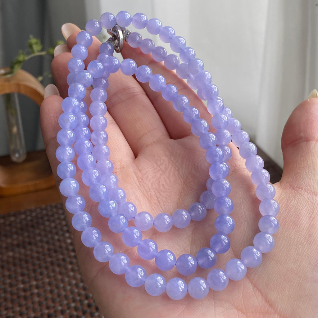 冰种紫罗兰珠链（108颗）（yc249552）