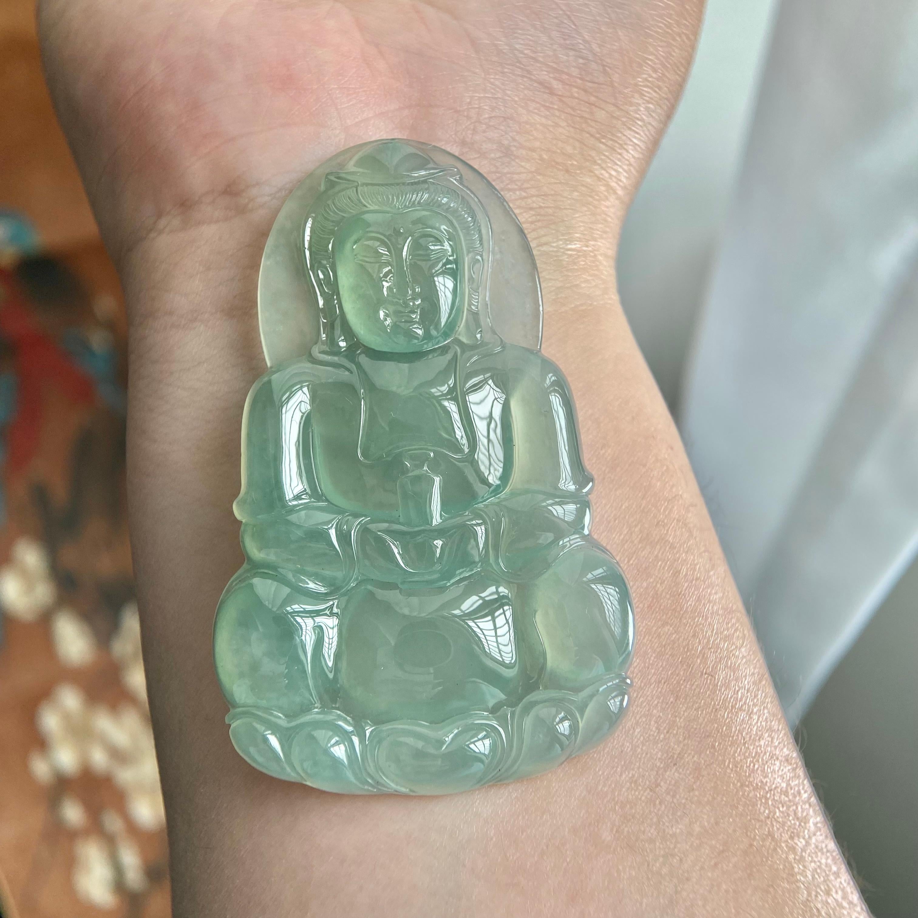 冰种晴底观音吊坠（yc224597）