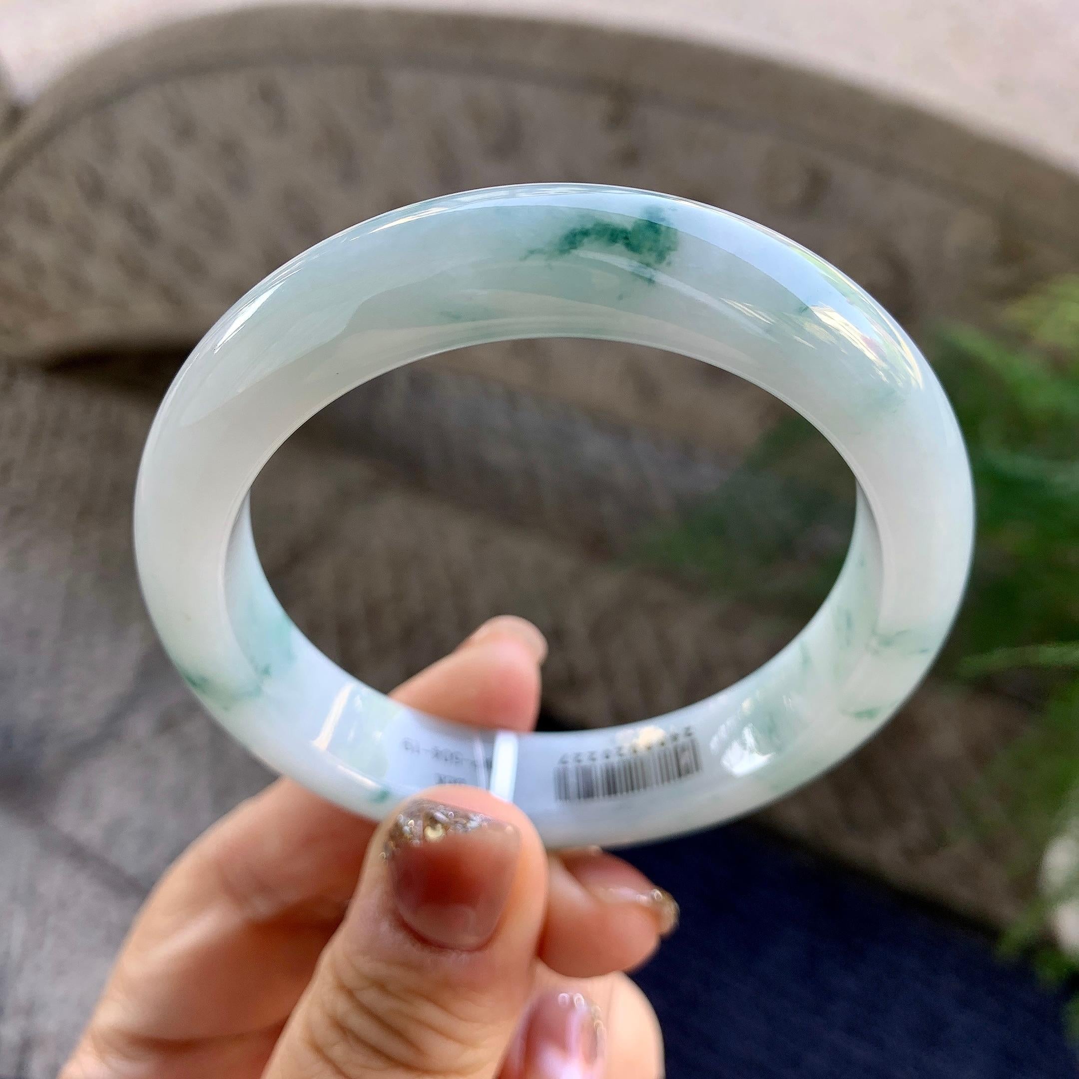 细糯种飘花平安镯（55mm）（yc275314）