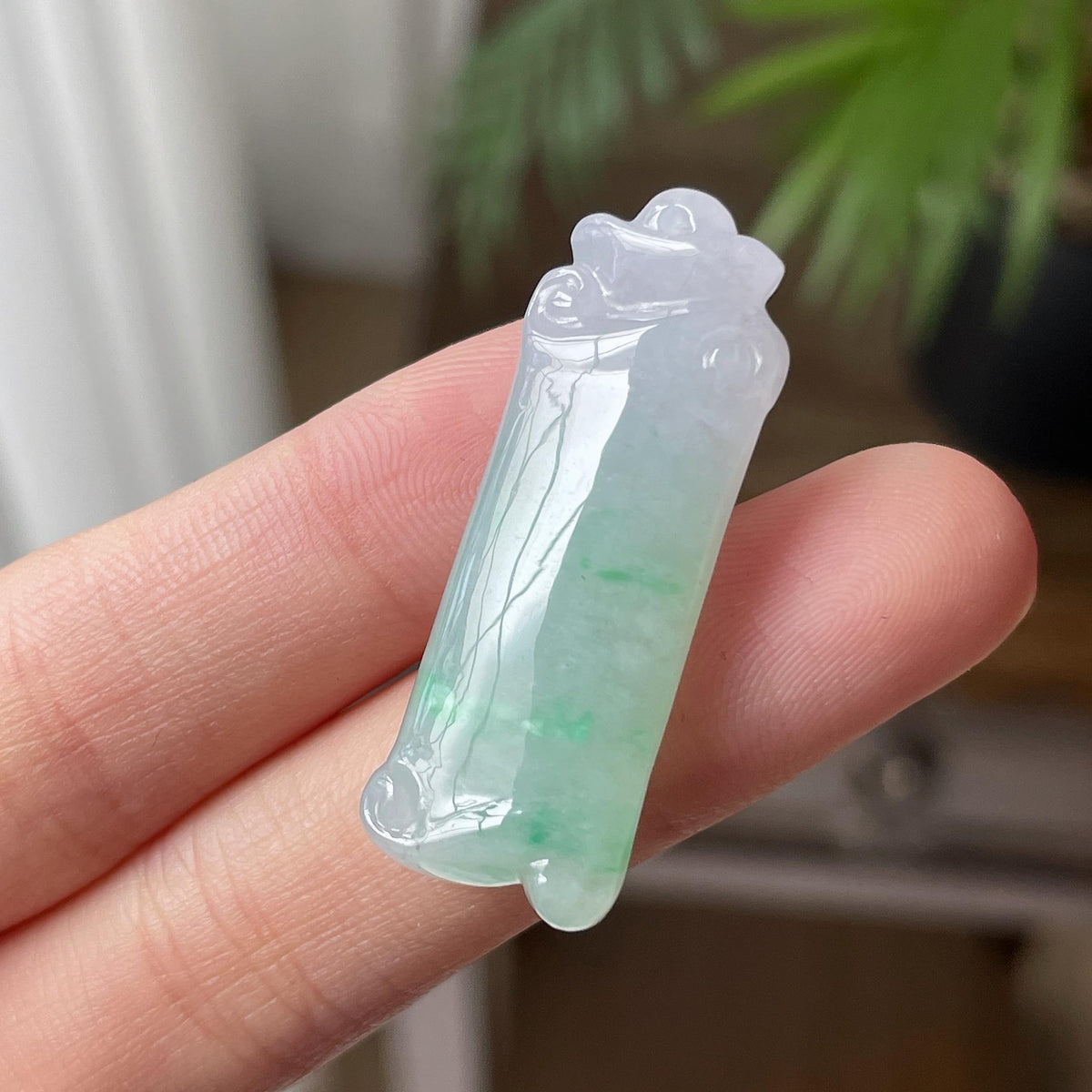 细糯种飘绿竹节吊坠（yc709407）