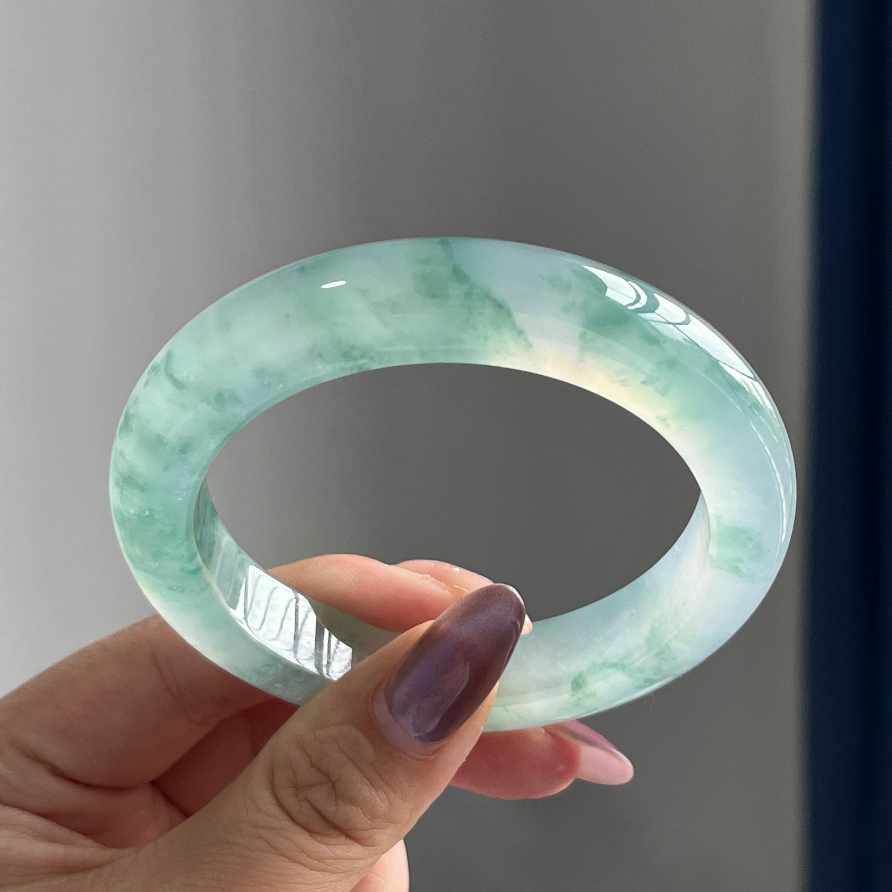 冰种飘花平安镯（56圈）（yc197822）