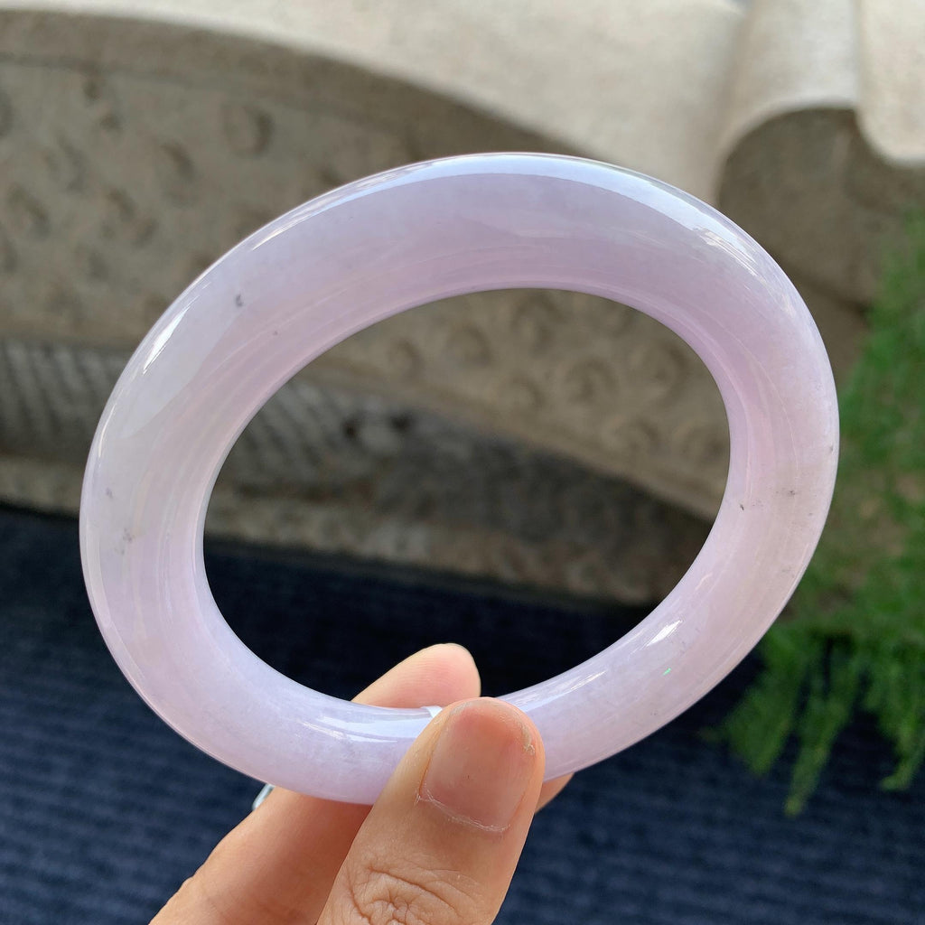 大圈口 细糯种淡紫色圆条手镯 60.5圈（yc709326）