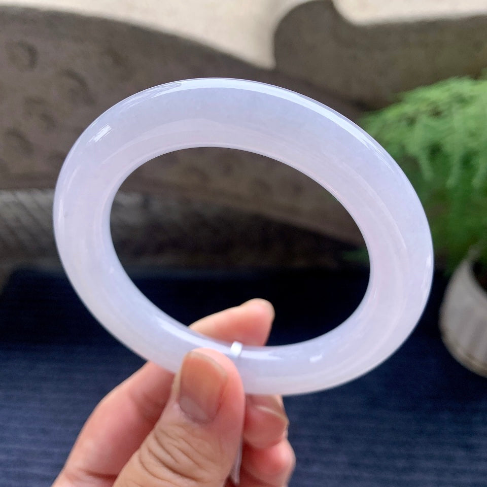 细糯种淡紫罗兰圆条手镯（57.5mm）（yc110702）