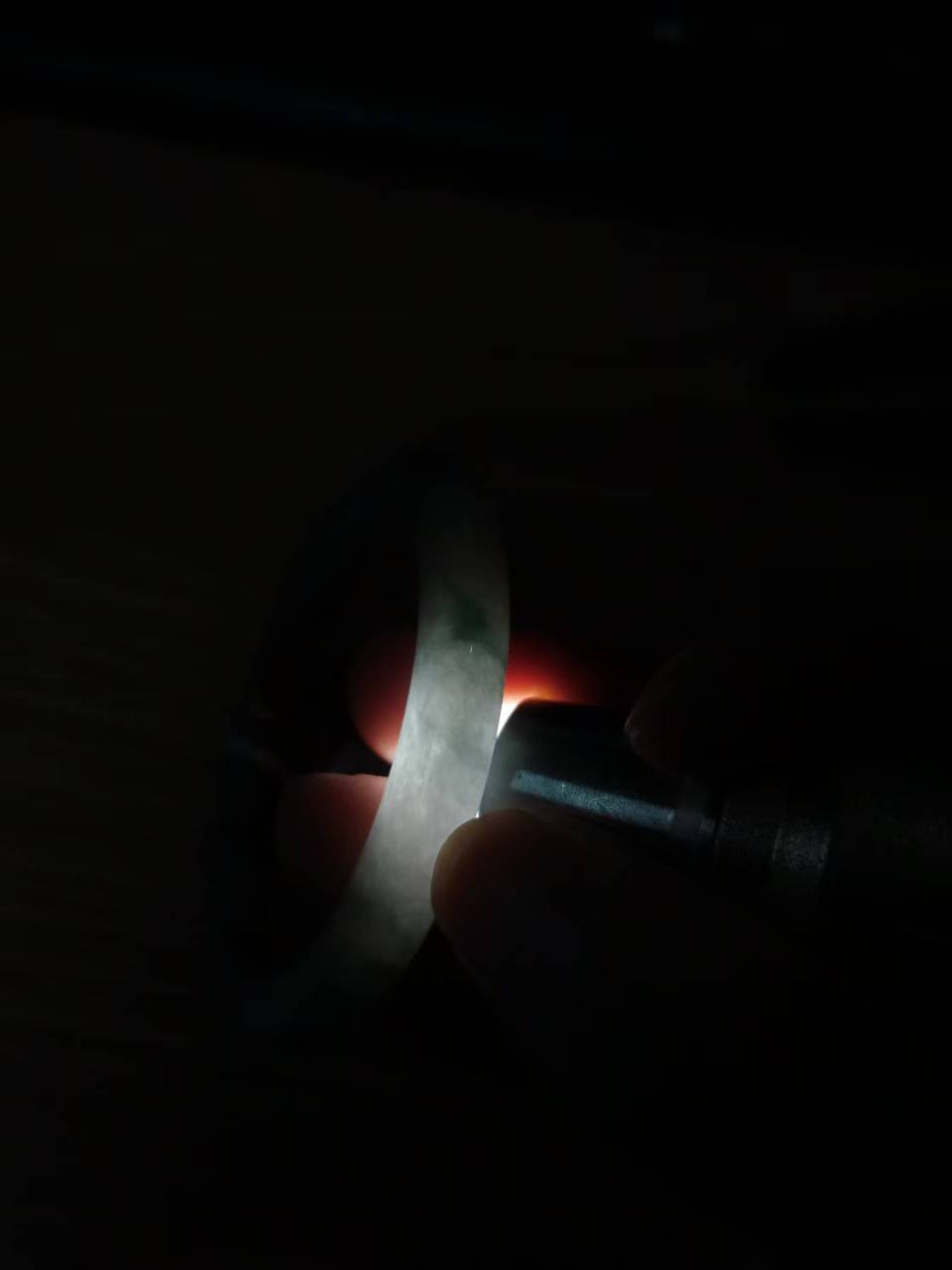 细糯种黄翡飘花平安镯（54.2mm）（yc091796）