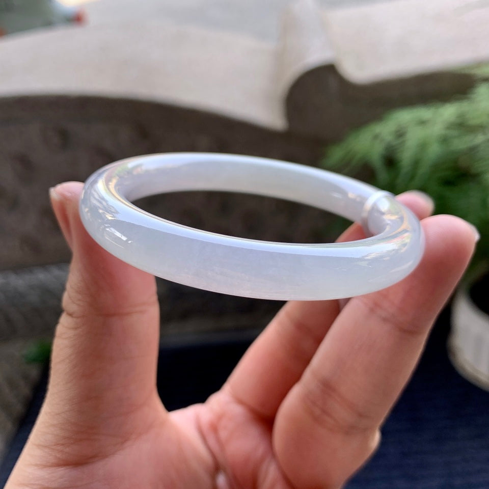 细糯种无色圆条手镯（53.3mm）（yc093808）
