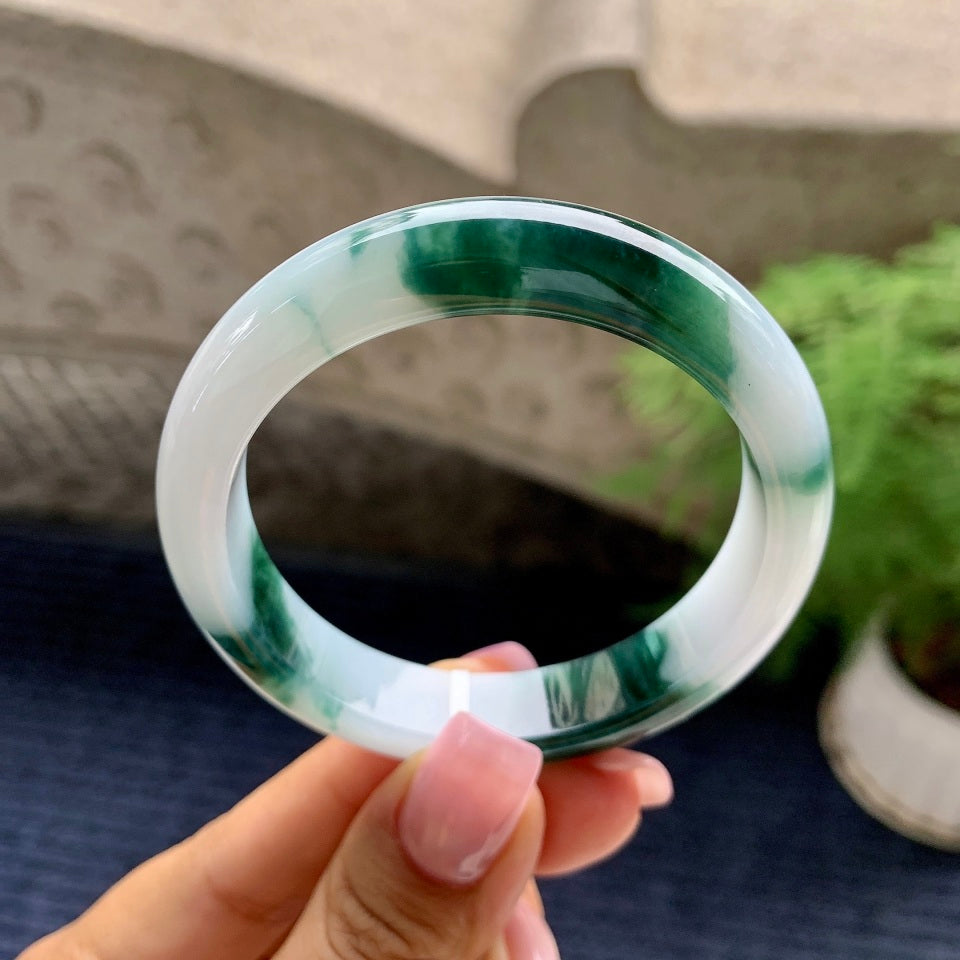 细糯种飘花平安镯（53mm）（yc090105）