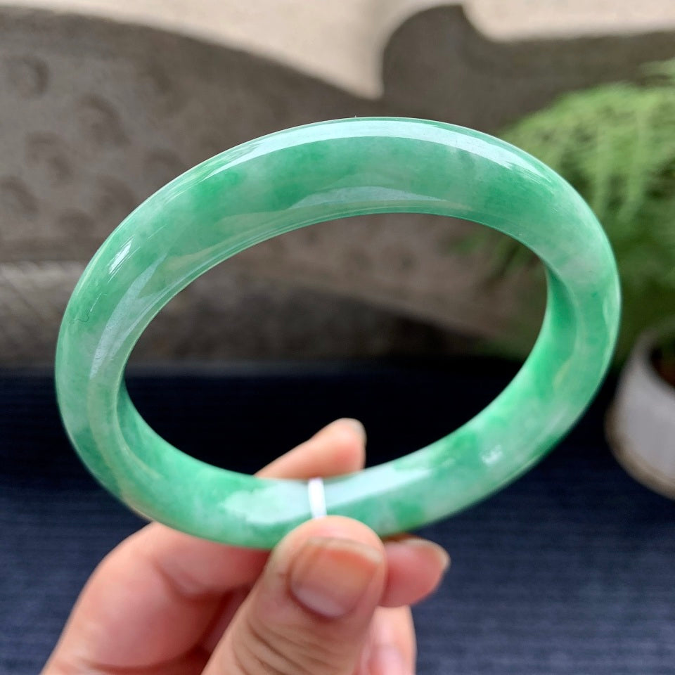 糯种飘花平安镯（61.8mm）（yc088765）