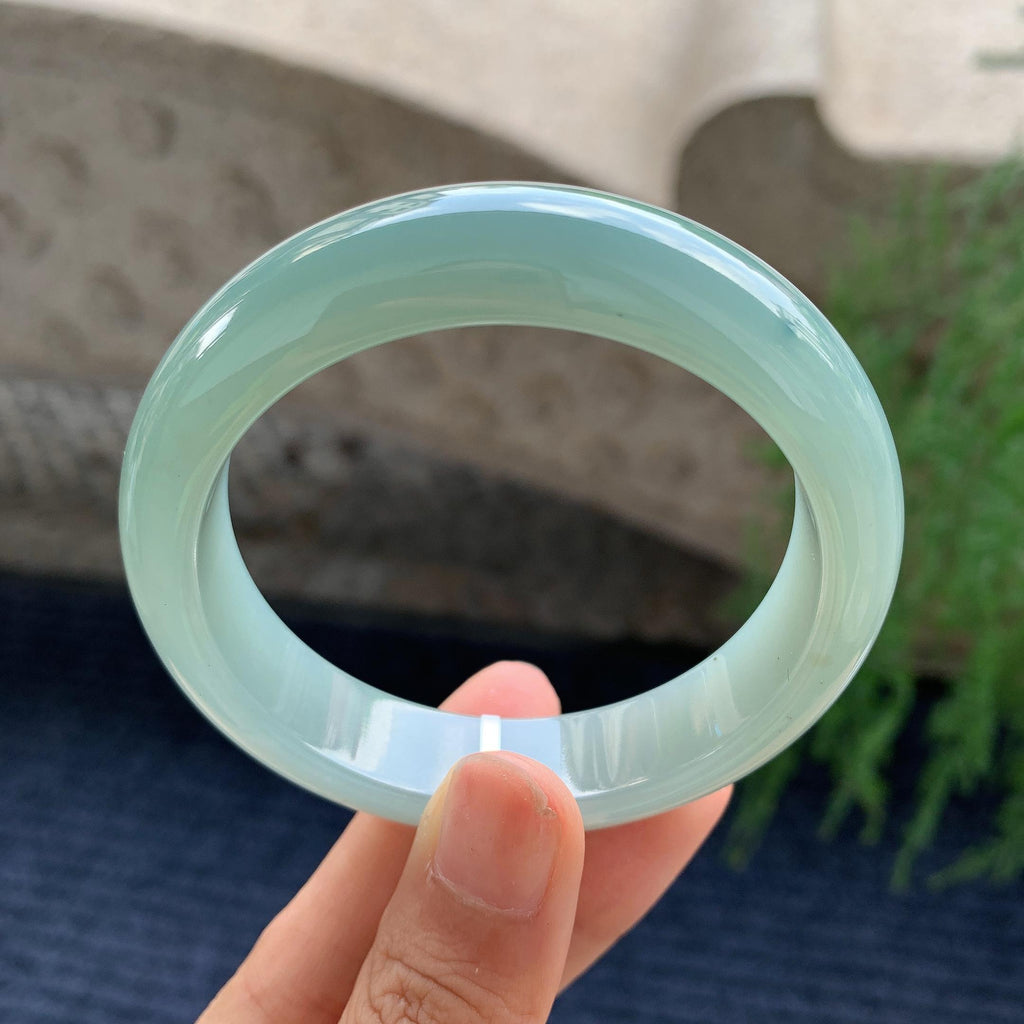 细糯种湖水绿正圈平安镯 53圈（yc709337）