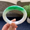 细糯种白底青平安镯（59mm）（yc116160）