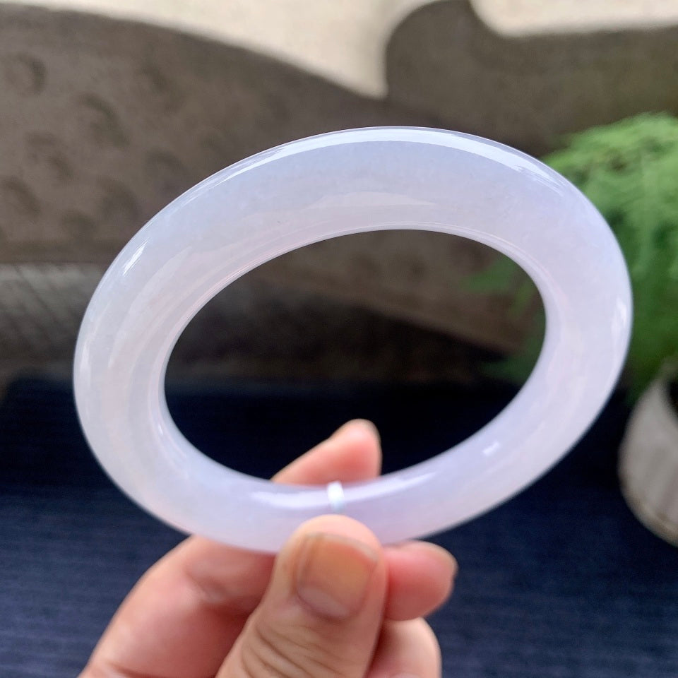 细糯种淡紫罗兰圆条手镯（57.5mm）（yc110702）