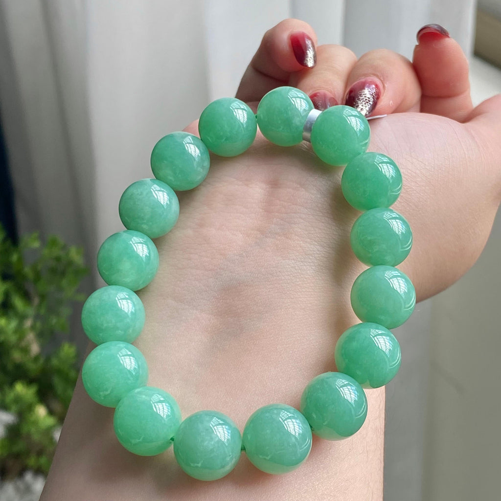 细糯种满绿单圈手串（16颗）（yc213509）
