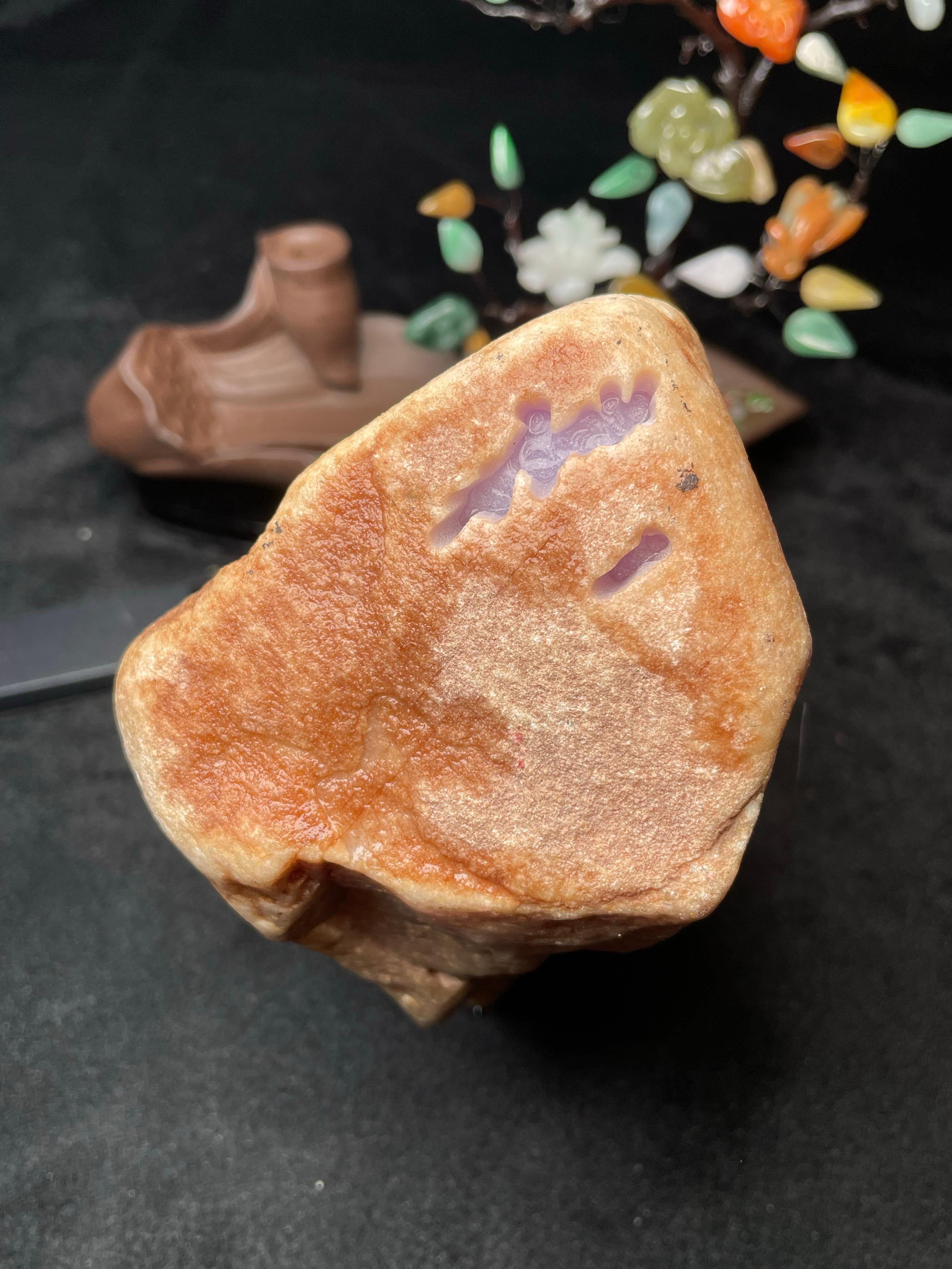 木那开窗紫罗兰手镯料（yc505667）