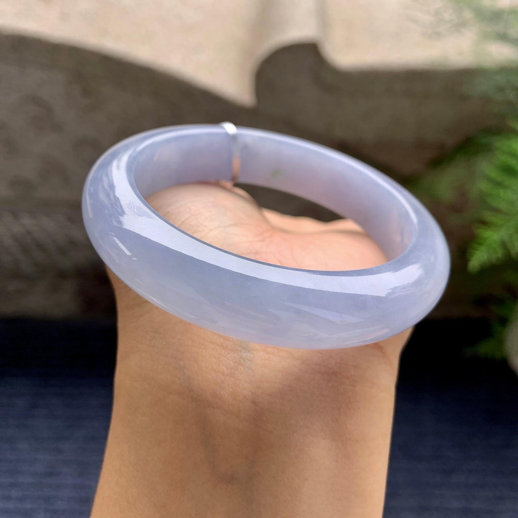 糯冰种紫罗兰平安镯（54.5mm）（yc280877）