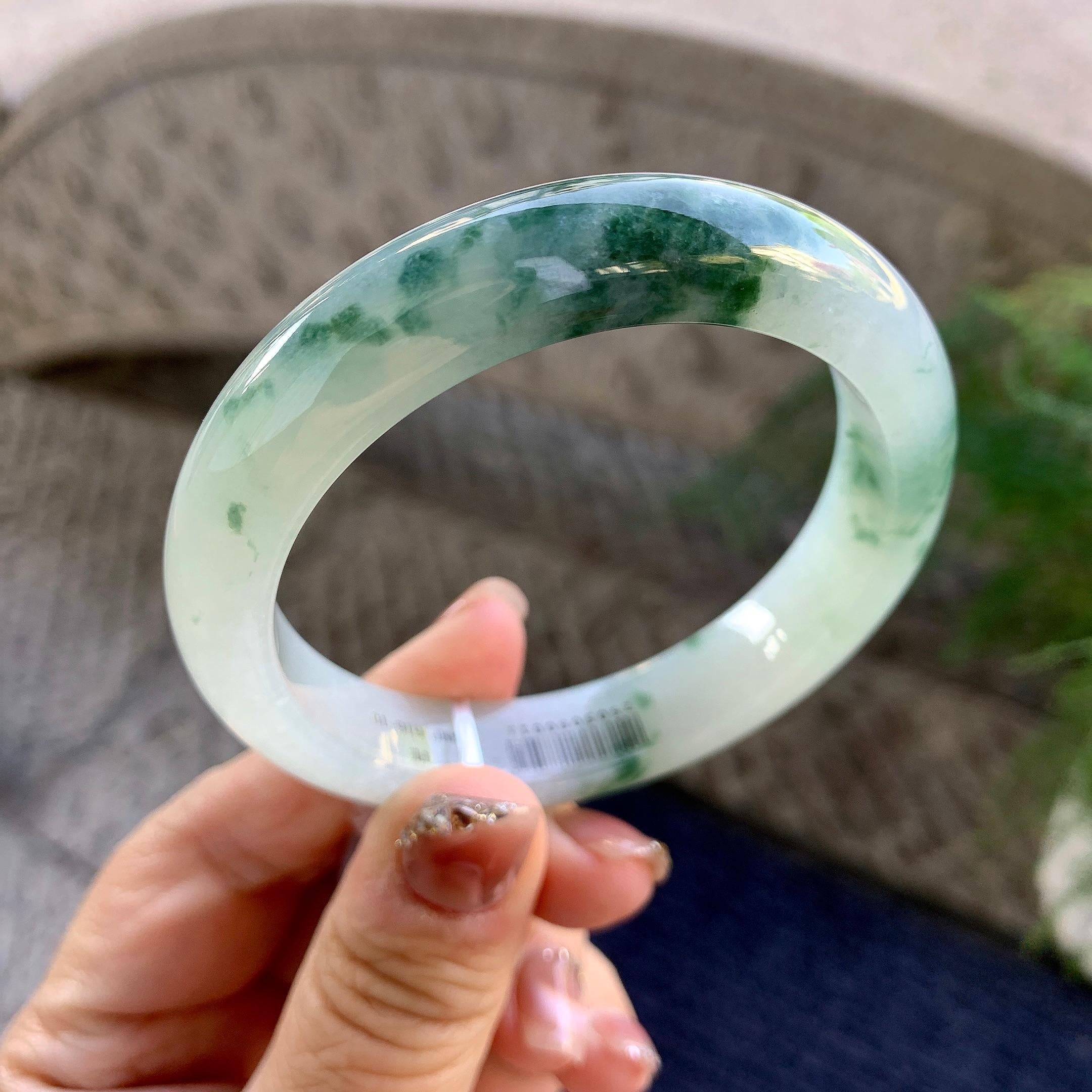 细糯种飘花平安镯（57mm）（yc275320）
