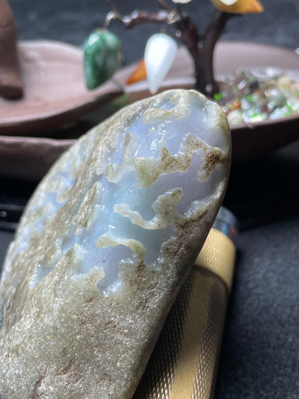 后江开窗冰紫牌子挂件料（yc532777）