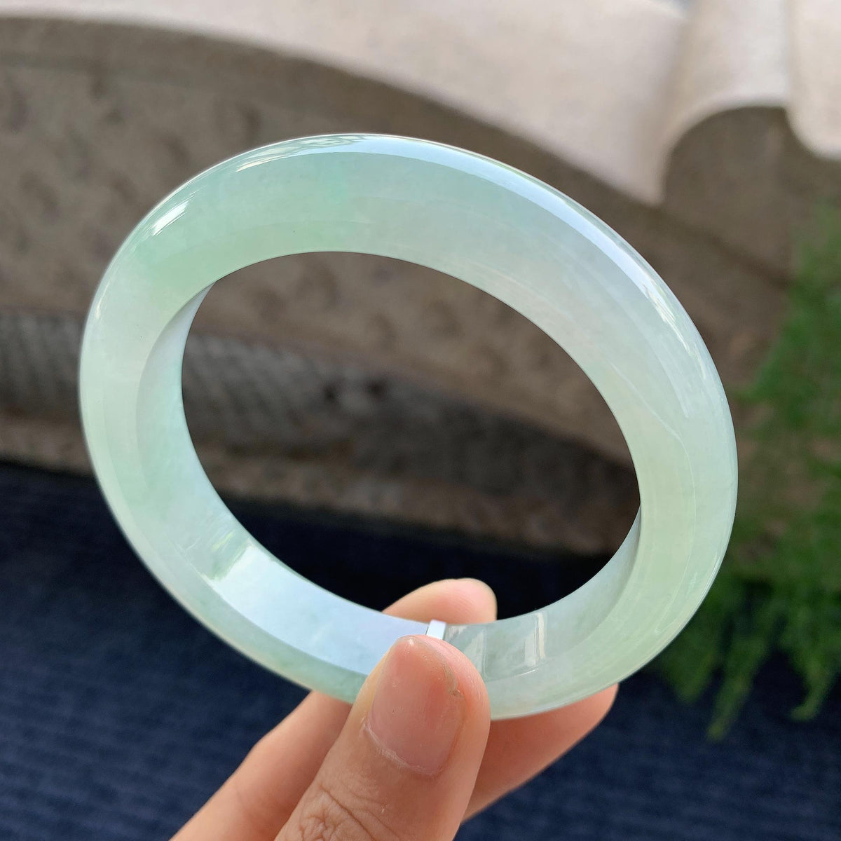 细糯种晴水绿正圈平安镯 52圈（yc709339）