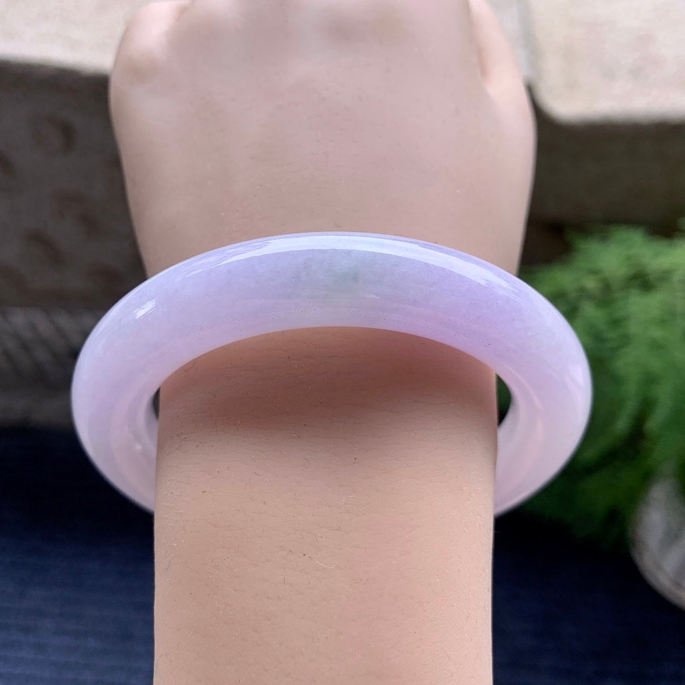 细糯种紫罗兰洒金圆条手镯（58.3mm）（yc101935）