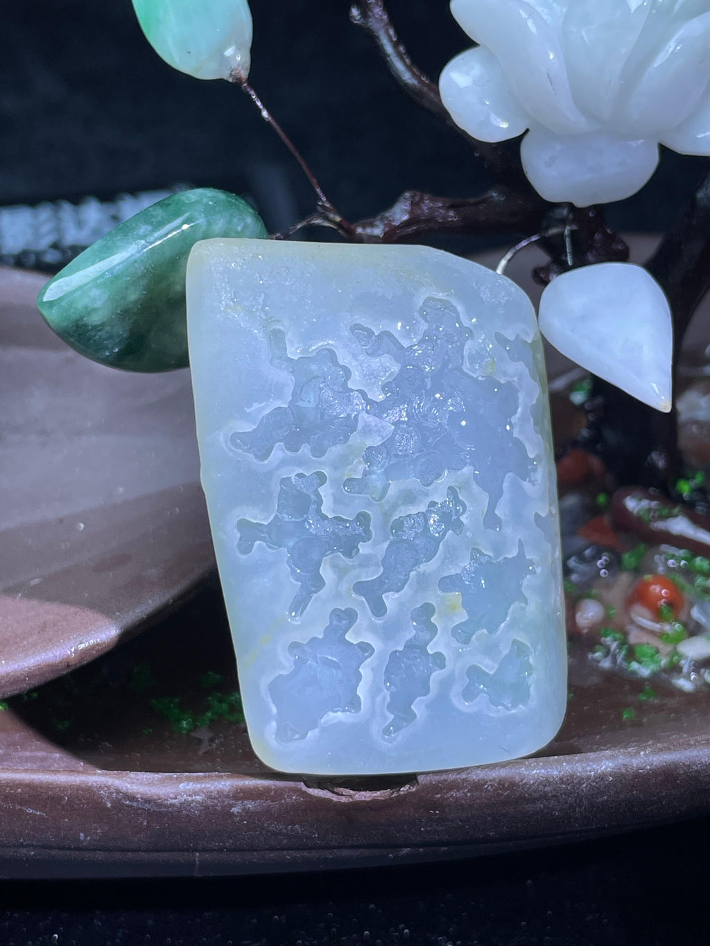 白底飘花小挂件料（yc507752）