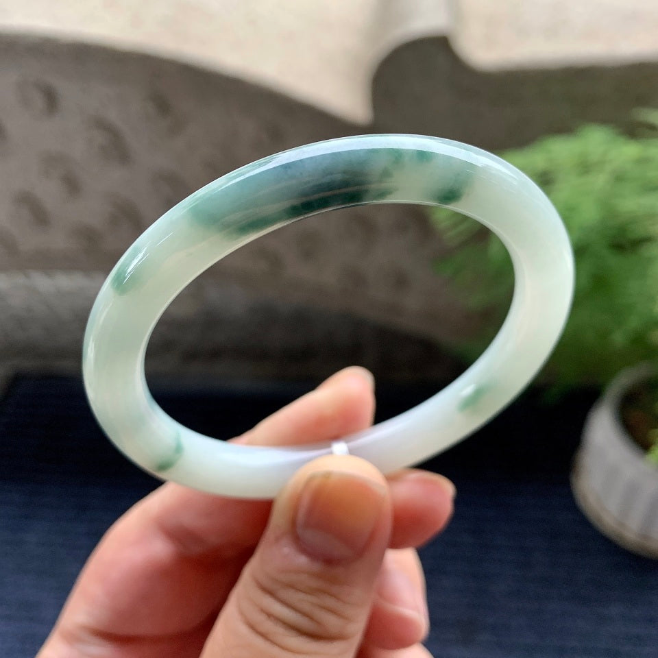 糯种飘花贵妃手镯（53.6mm）（yc093443）