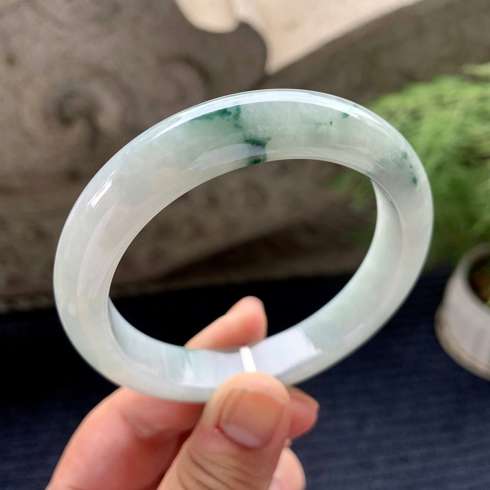 糯种飘花平安镯（58.7mm）（yc090942）