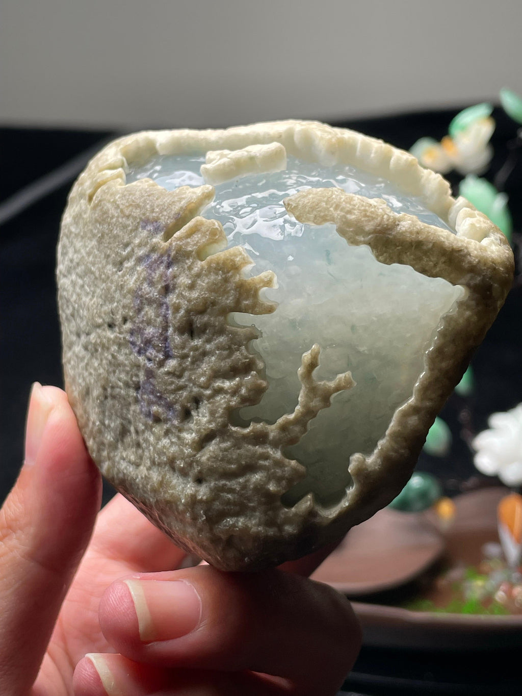 莫西沙开窗冰飘花牌子料（yc488926）
