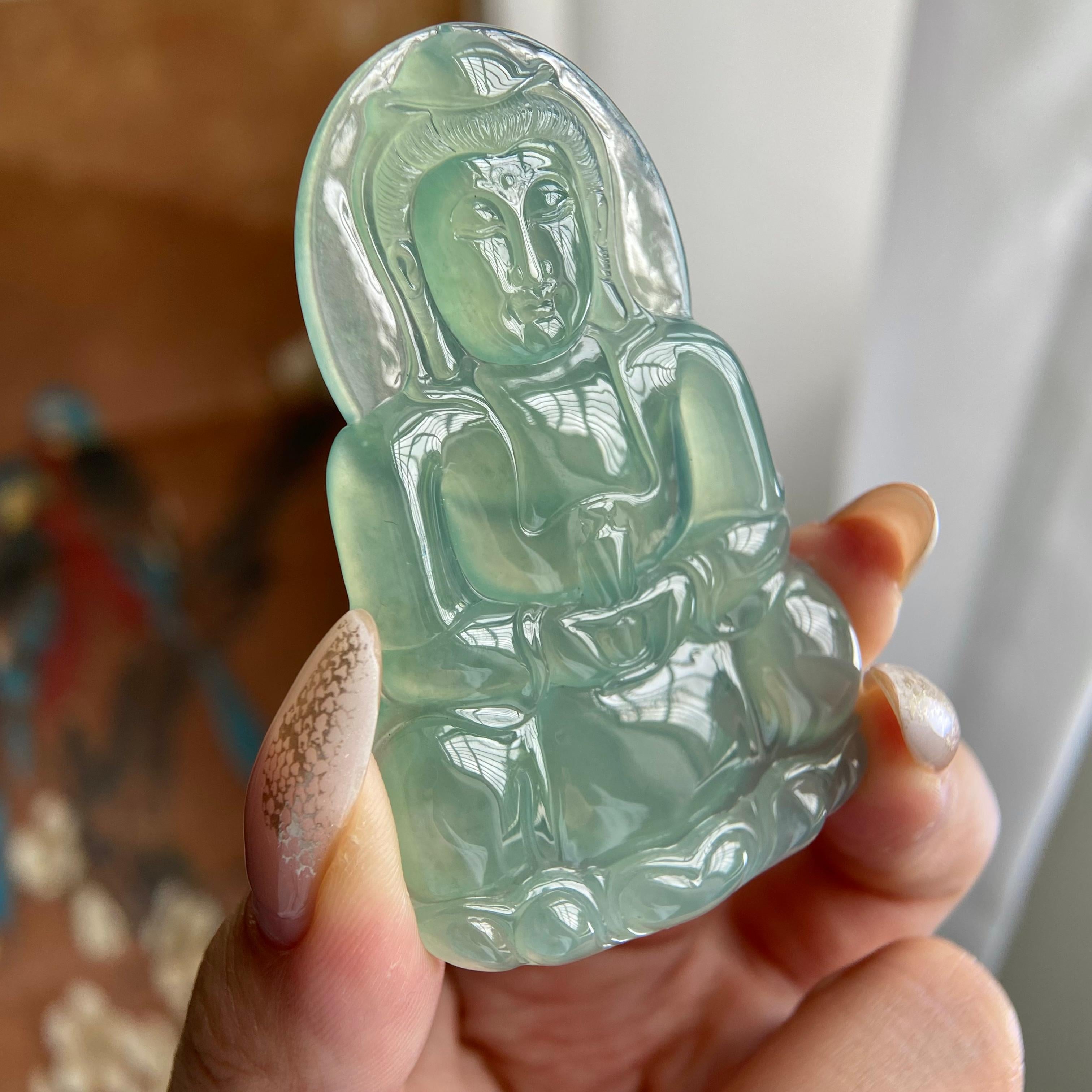 冰种晴底观音吊坠（yc224597）