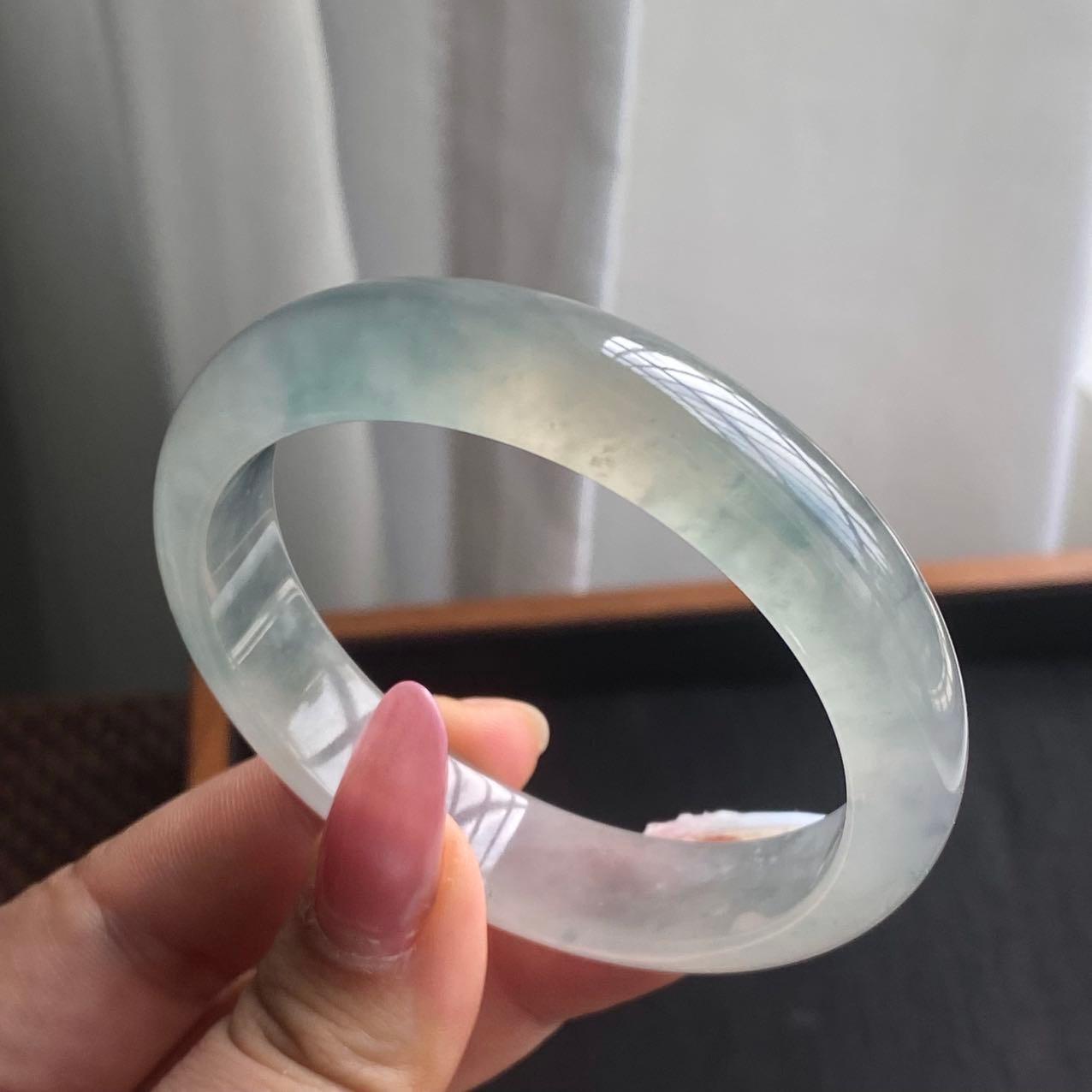 冰种黄加绿正圈手镯（57圈）（yc280787）