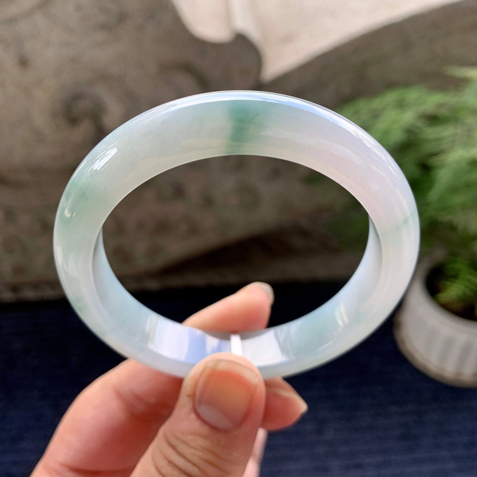 细糯种飘花平安镯（55.7mm）（yc090495）