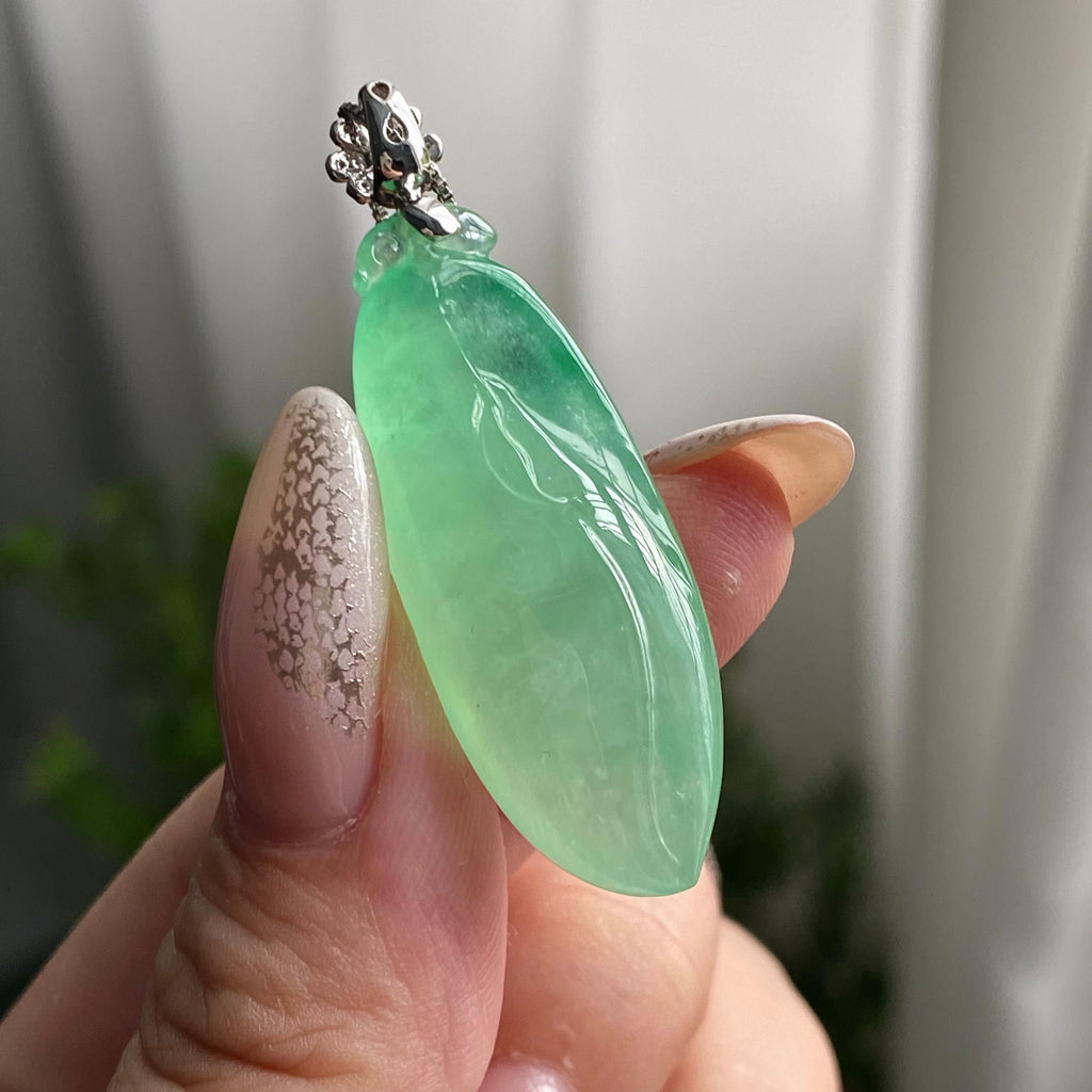 18k金钻镶冰种晴底福瓜吊坠（yc206760）