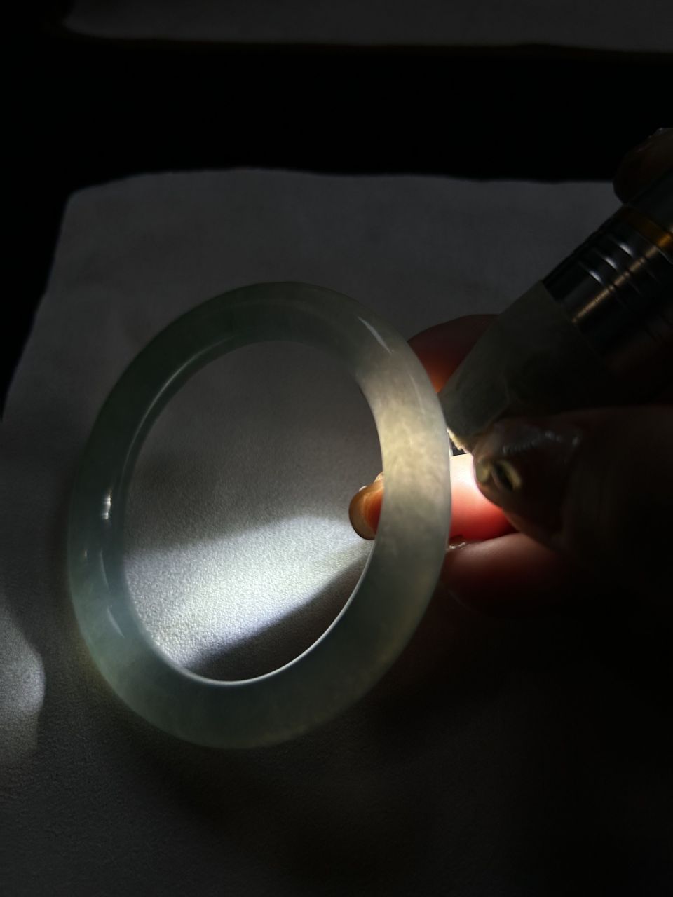 糯冰种蓝晴水圆条手镯（56.8mm）（yc079334）