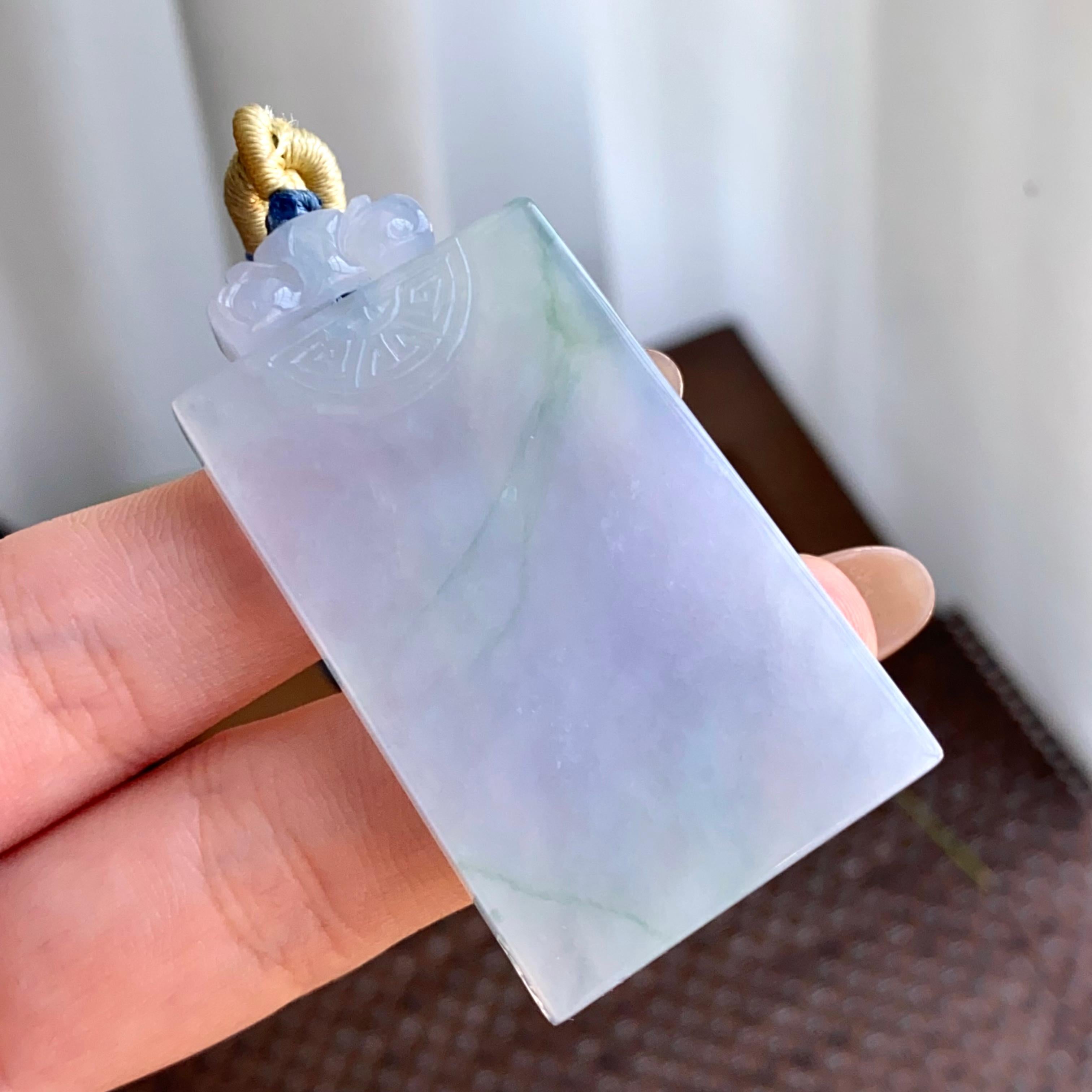 糯冰种春彩无事牌吊坠（yc265644）