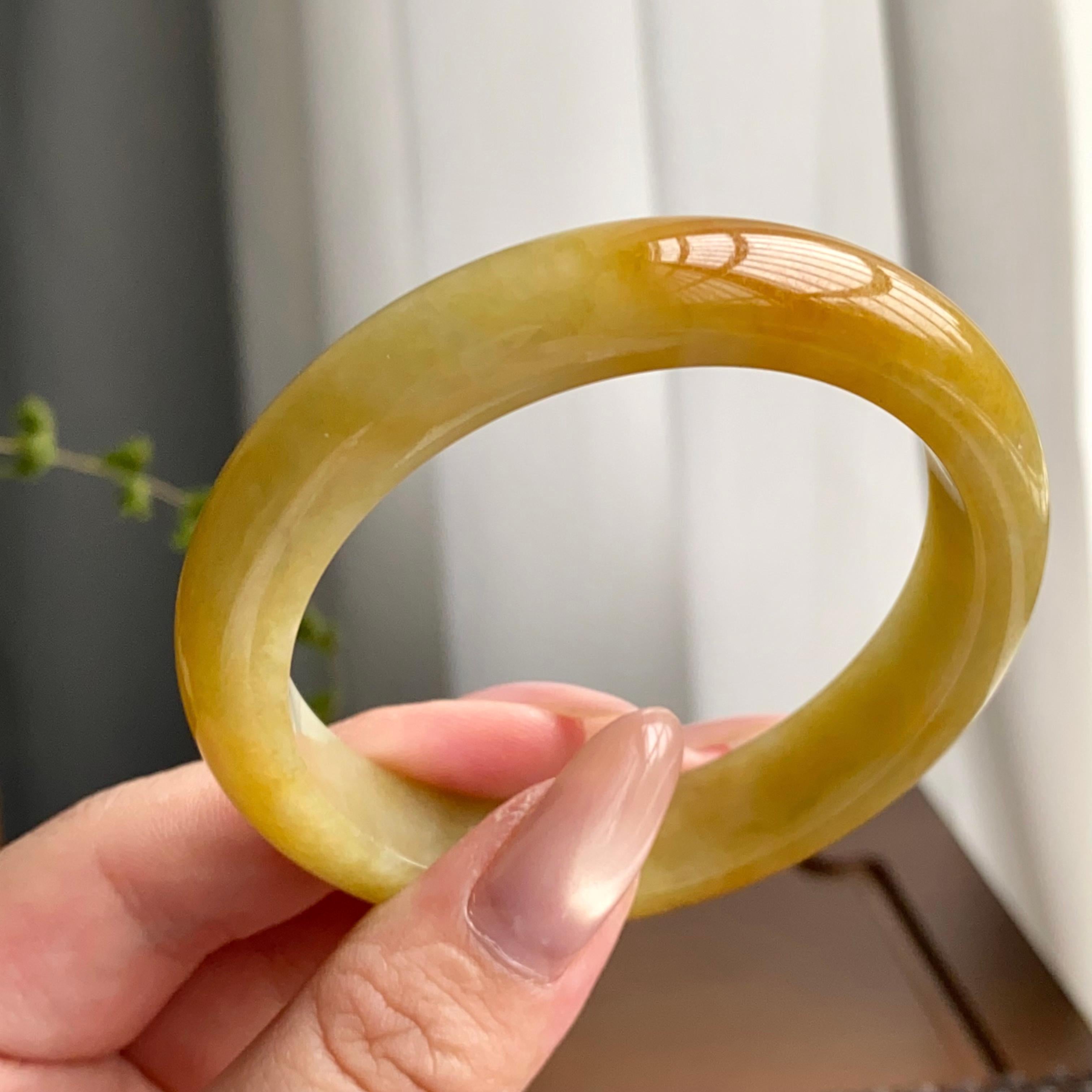 细糯种黄翡平安镯（53圈）（yc247637）