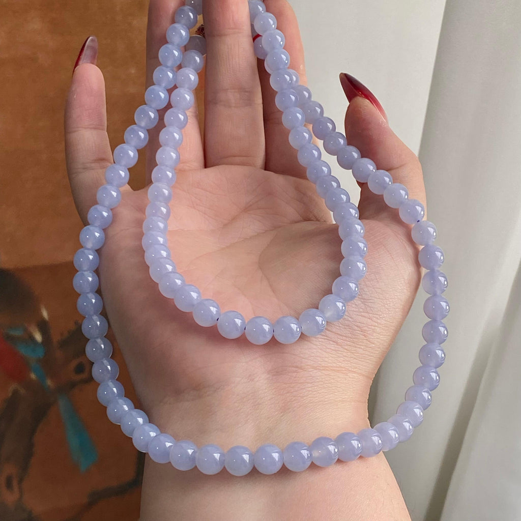 冰种紫罗兰珠链（98颗）（yc223981）