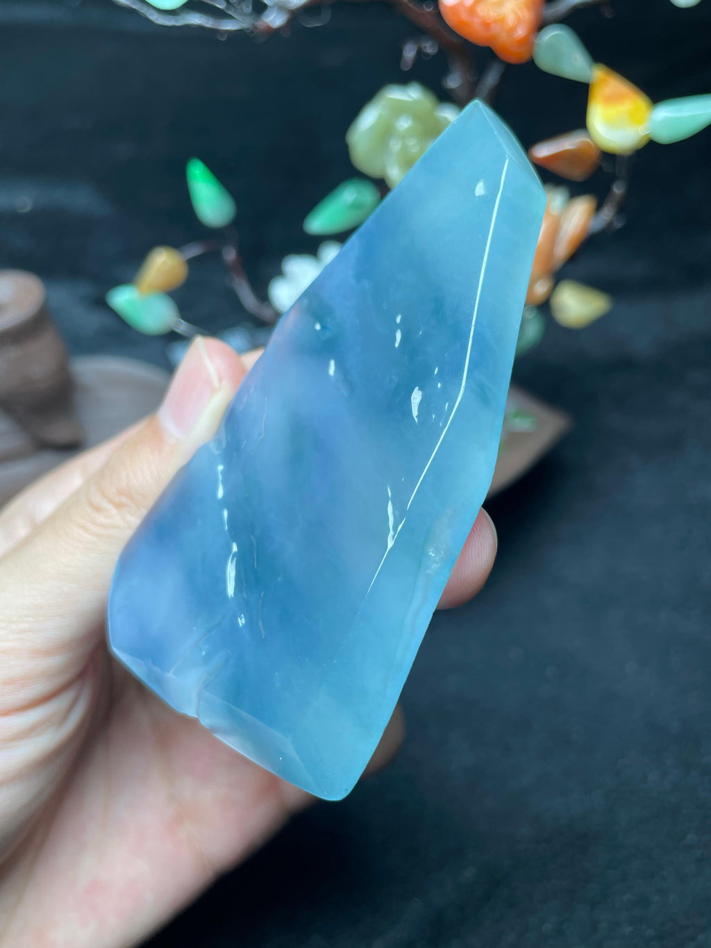 冰蓝晴飘花牌子料（yc710479）