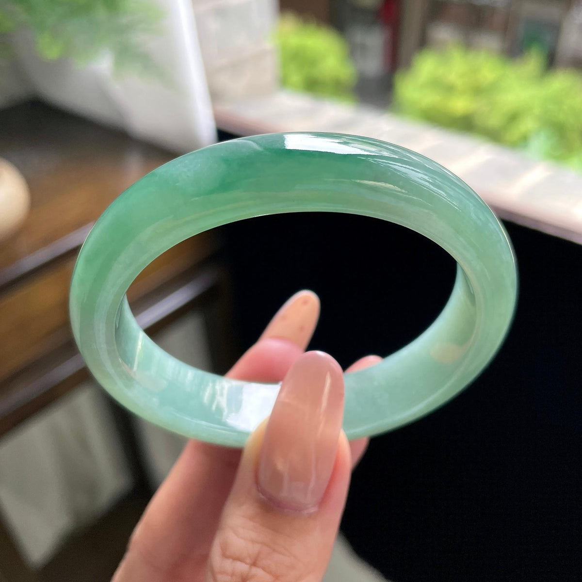 秒杀 细糯种油青色贵妃 55.4圈 天然缅甸A货翡翠（yc703291）