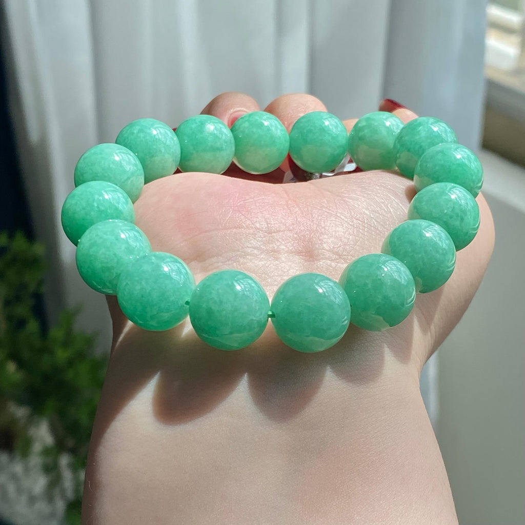 细糯种满绿单圈手串（16颗）（yc213539）