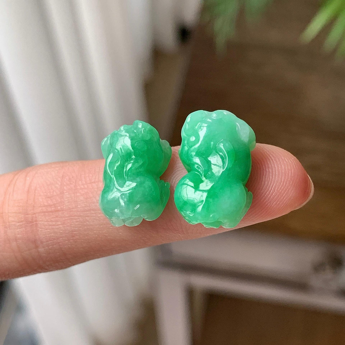 细糯种 满绿貔貅吊坠耳饰手饰 天然缅甸A货翡翠（yc703368）