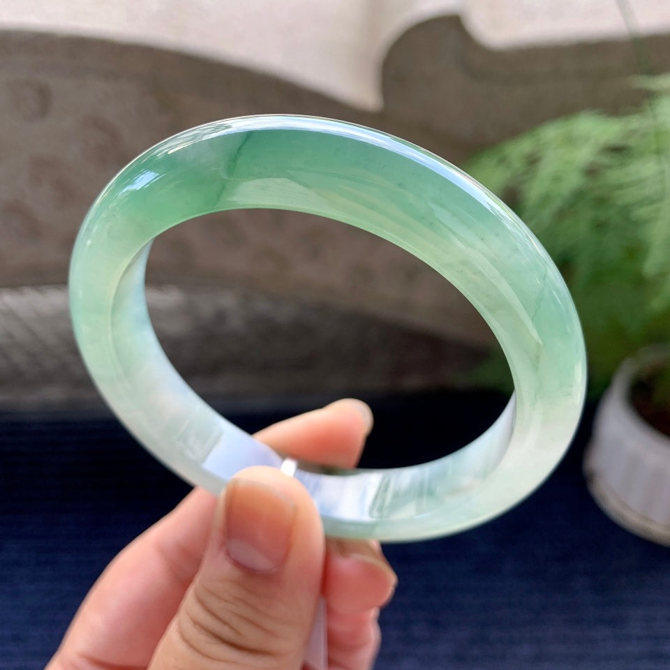 糯冰种飘花平安镯（58mm）（yc117260）