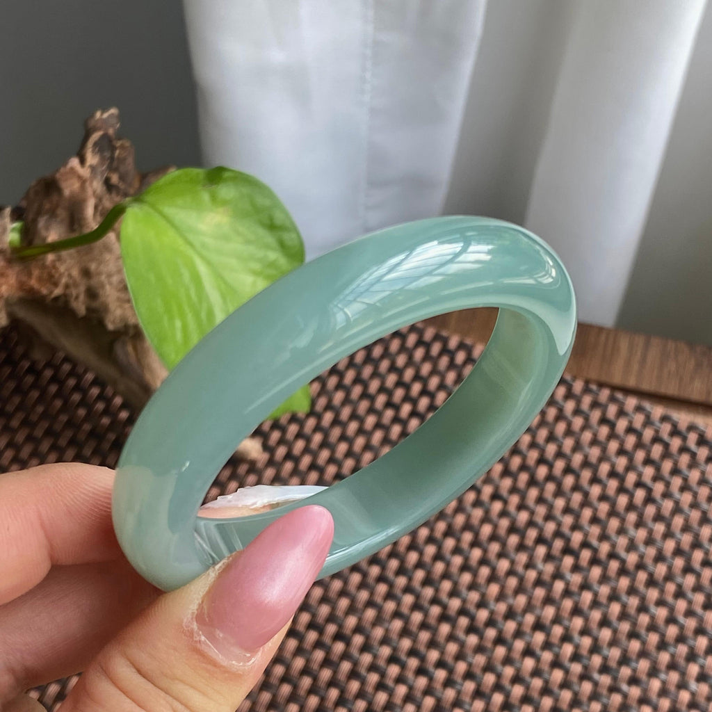 细糯种湖水绿正圈手镯（56）（yc280816）